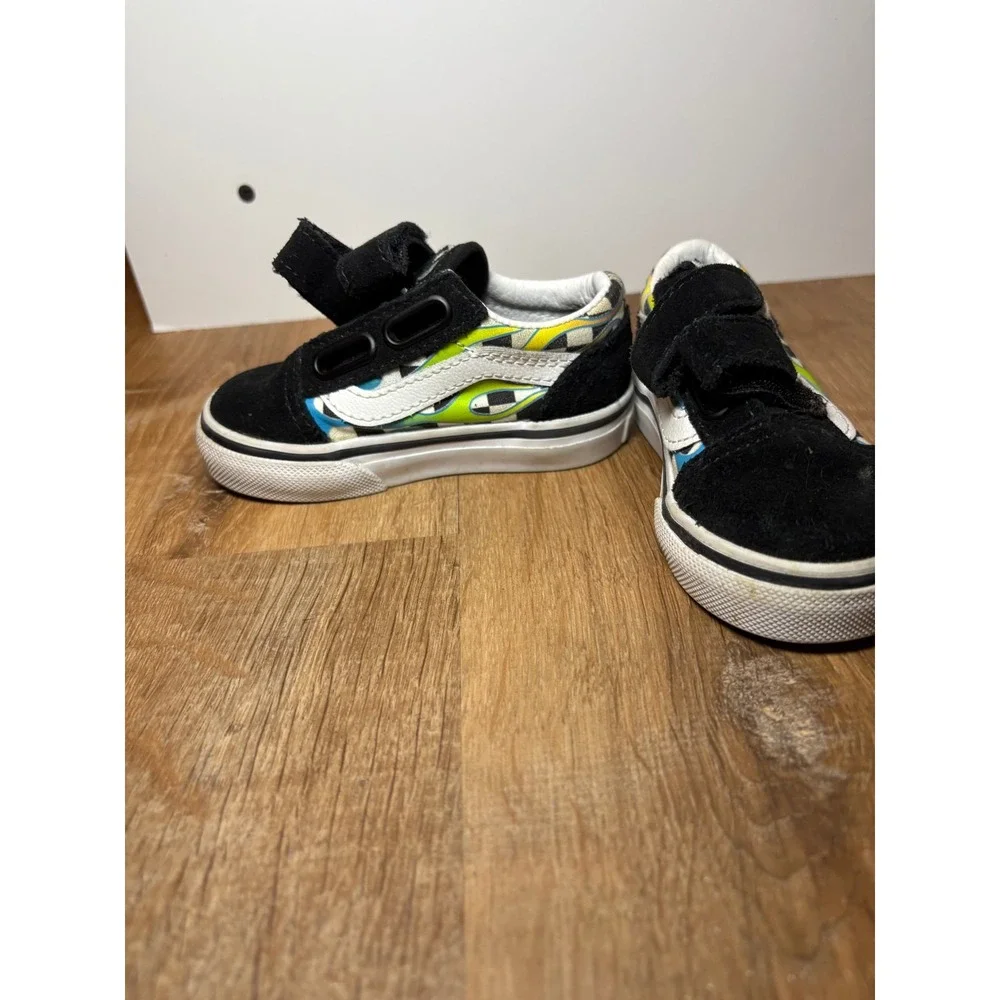 VANS‎ Shoes Checkered Flames Baby Toddler Size 4
